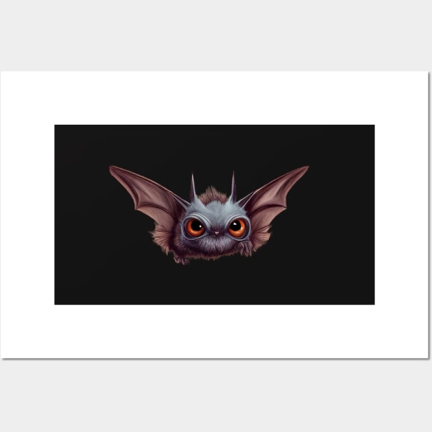 Cute little flying bat. Wall Art by Salogwyn